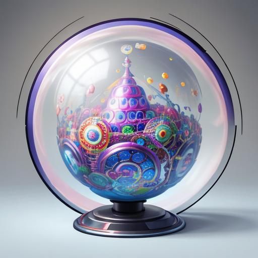 Whimsical Candyland Faerie Spins Inside Metallic Egg