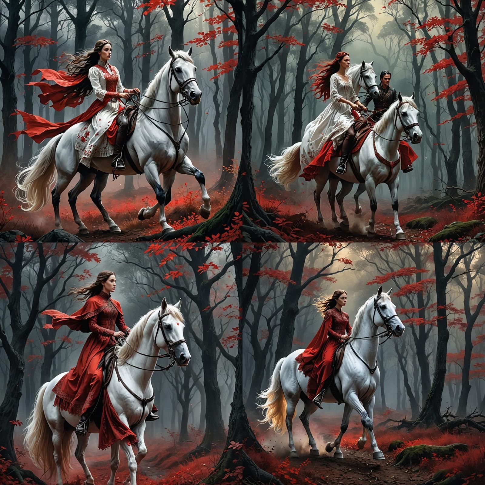 Hypnotic Nighttime Hunt in Watercolor Style