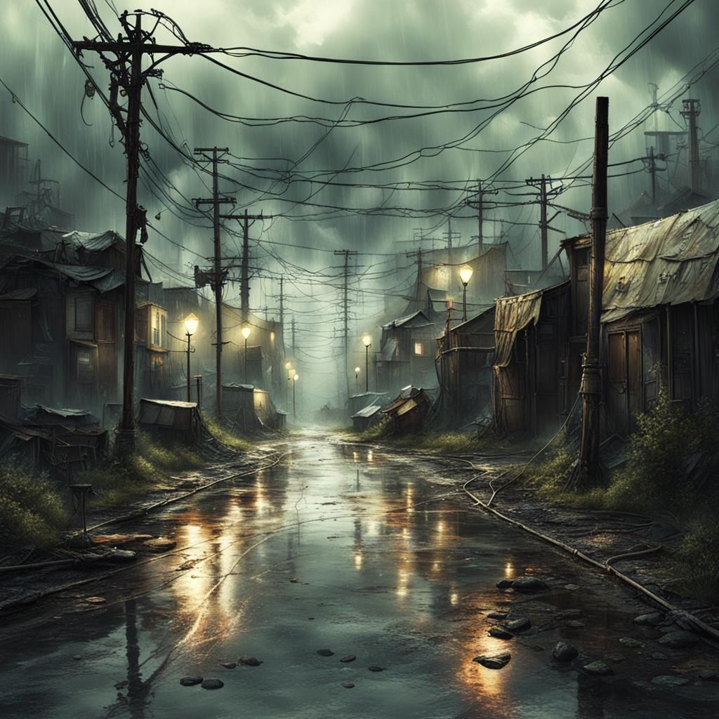 Cyberpunk Apocalypse in a Downpour