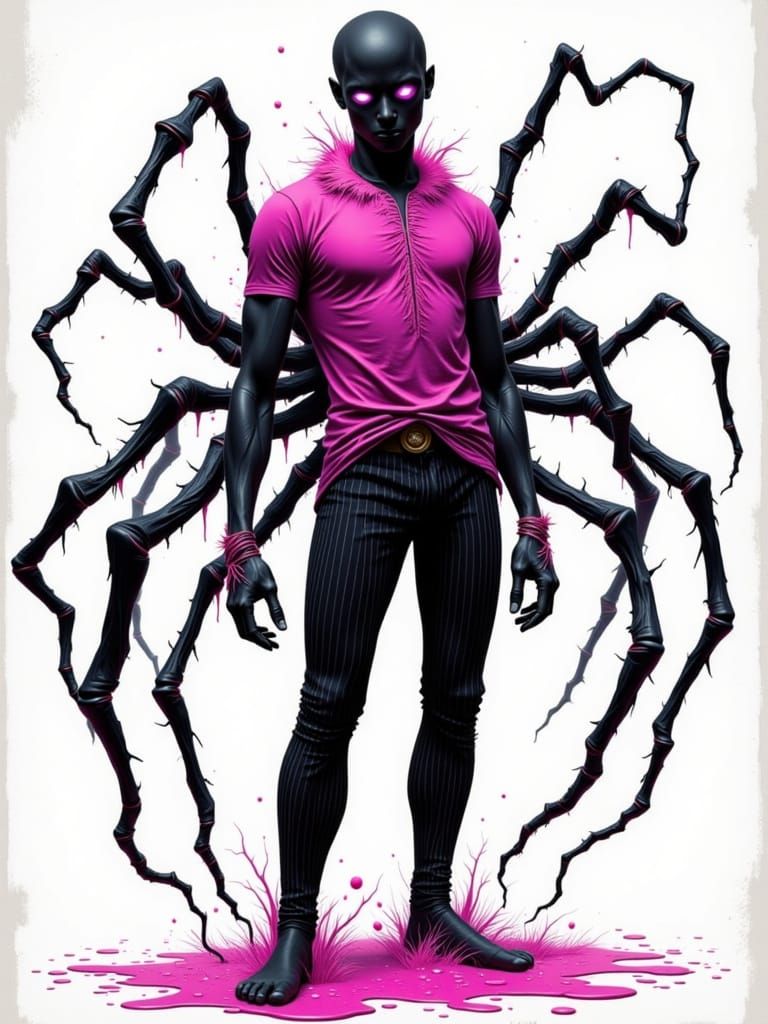 Spider-Man Hybrid in Pink Shirt and Pinstripe Pants