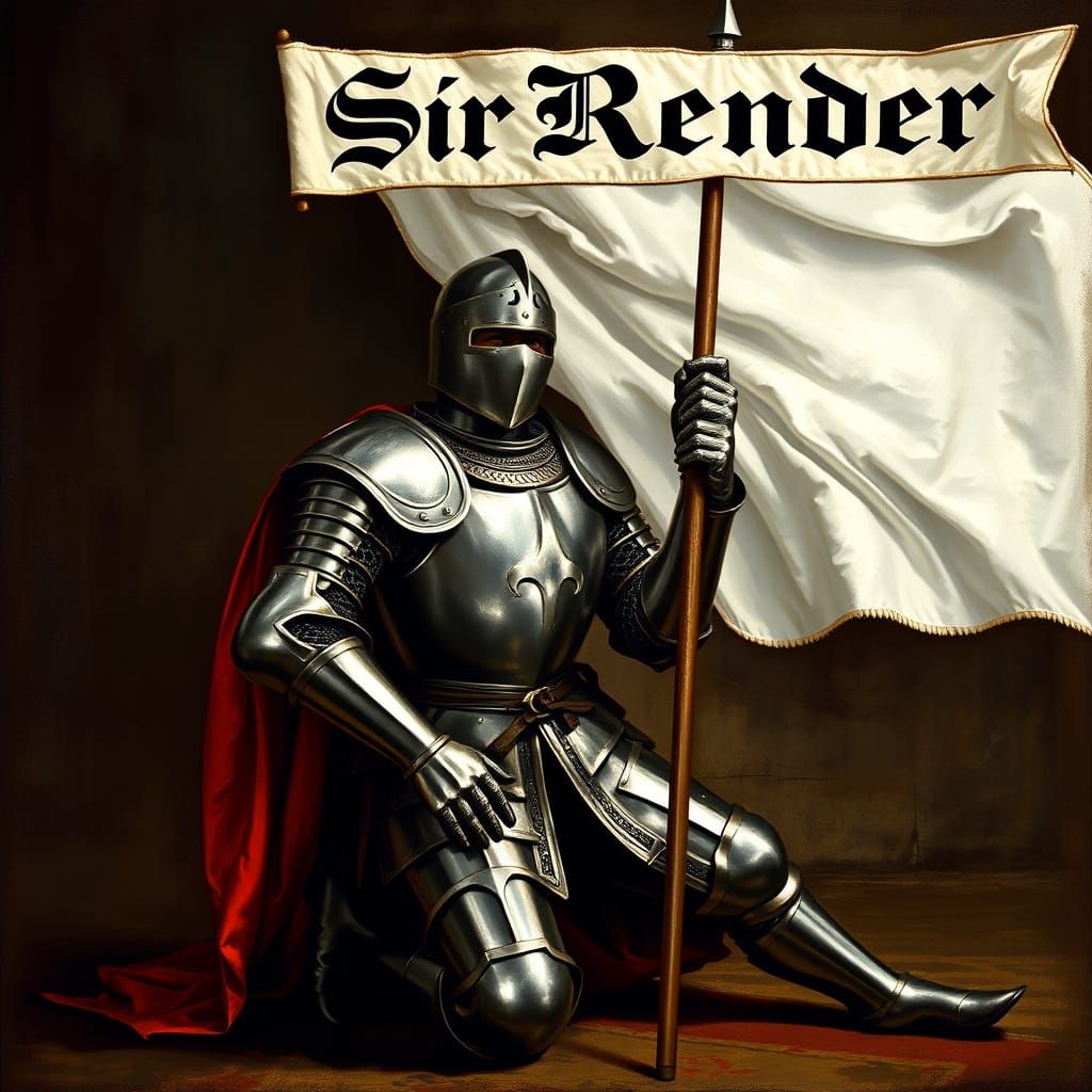 Knight Surrenders in Albrecht Dürer Style