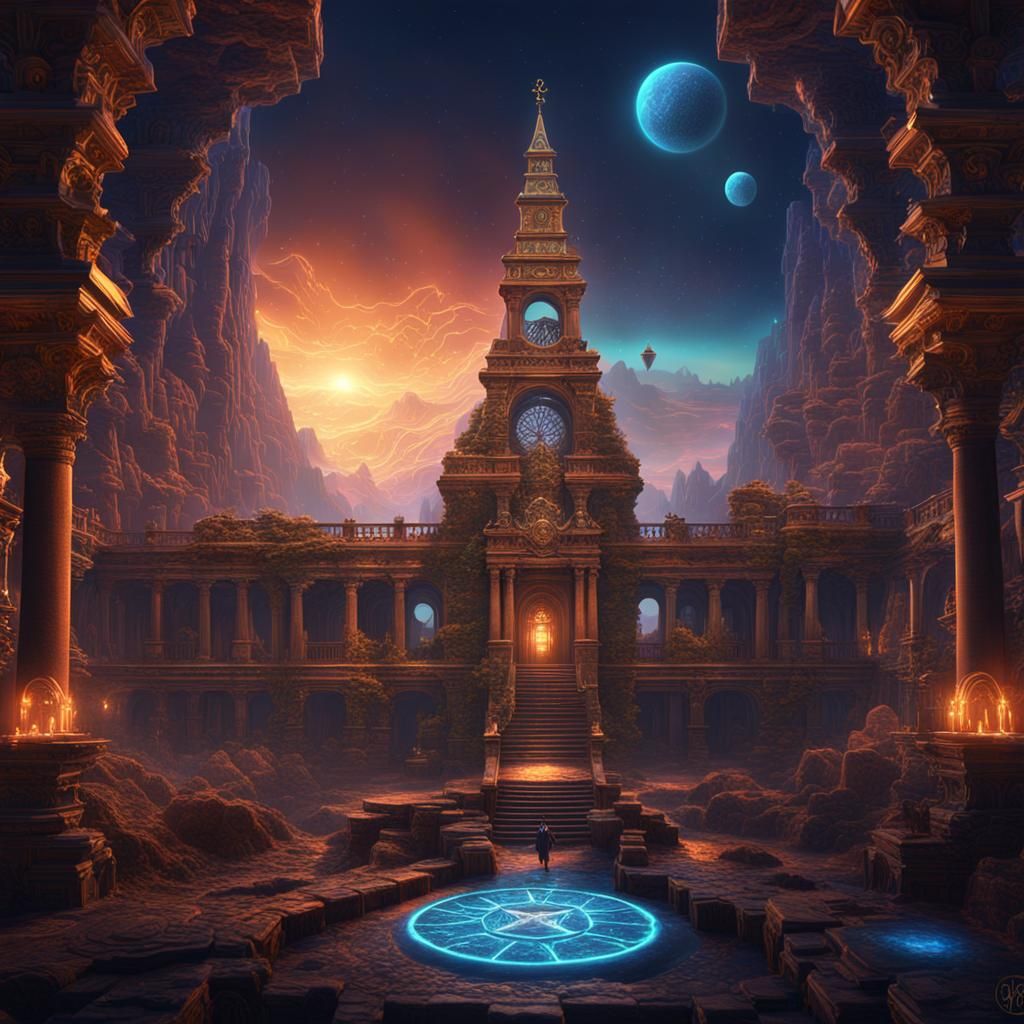 Fantastical Freemason Pi Network in Deep, Intricate Detail