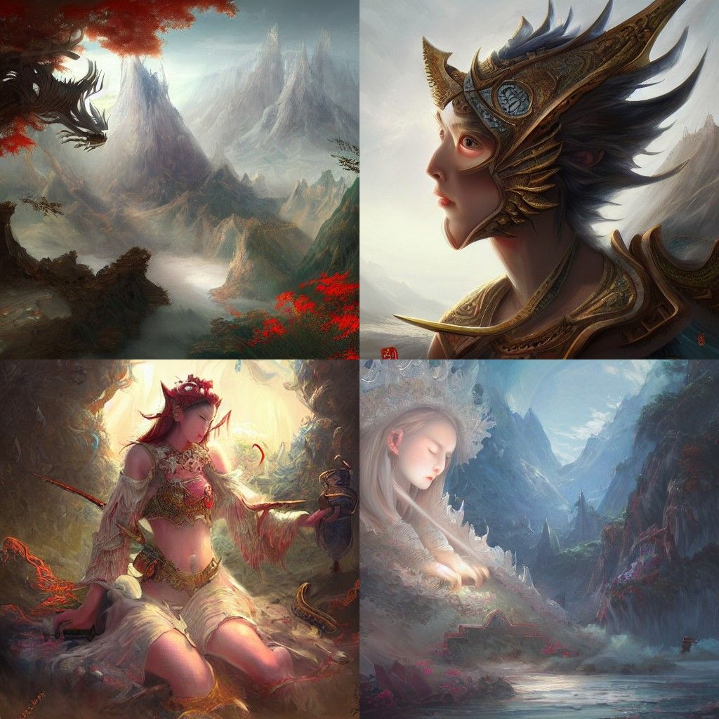 Ethereal Fantasy Realm in Dreamy Watercolor Style