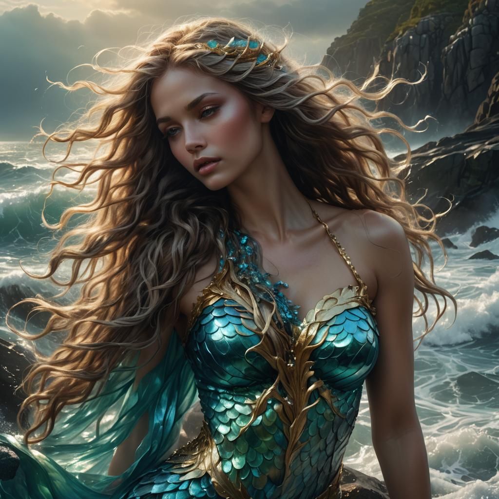 Seductive Siren Shines with Iridescent Glory