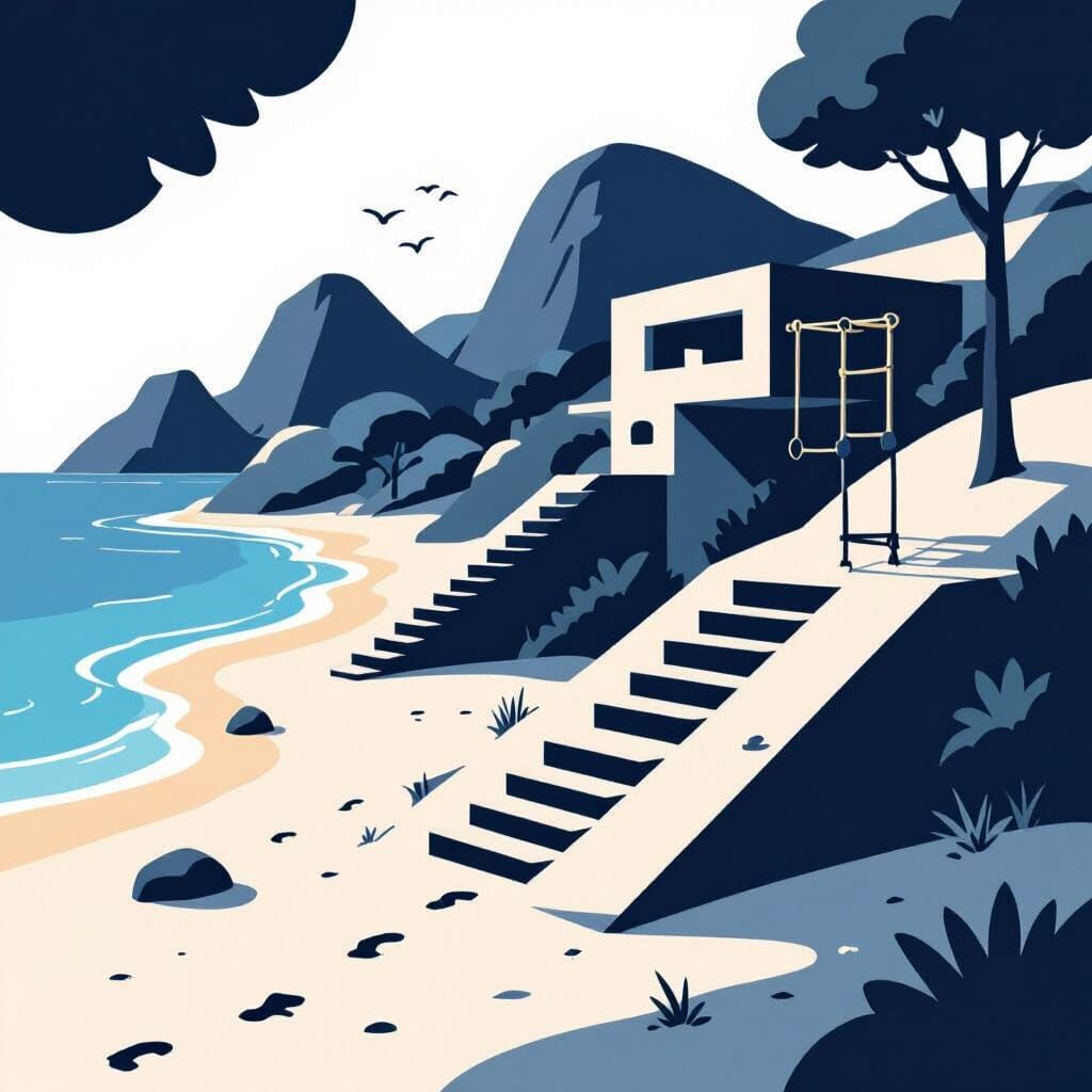 Minimalist Vector Art of a Diverse Training Terrain