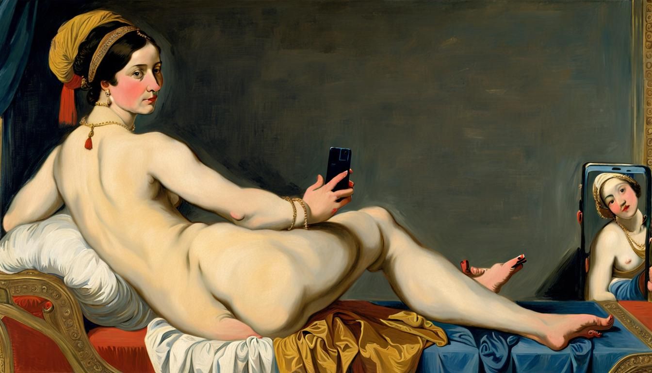 Ingres-Style Selfie of a Modern Odalisque