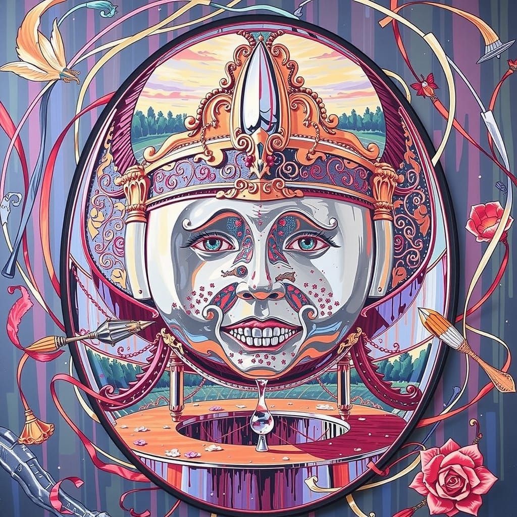 Expressive Sculpture of Reflected Glory in Vivid Colors