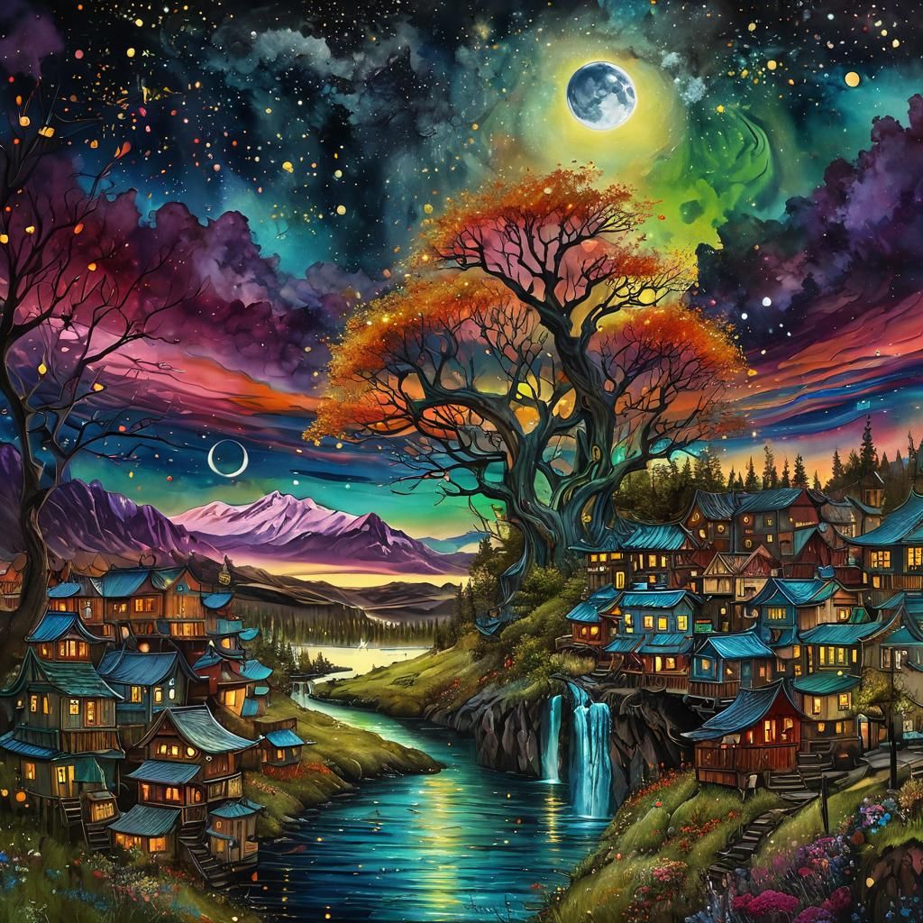 Vibrant Expressionist Painting of Interconnected Souls