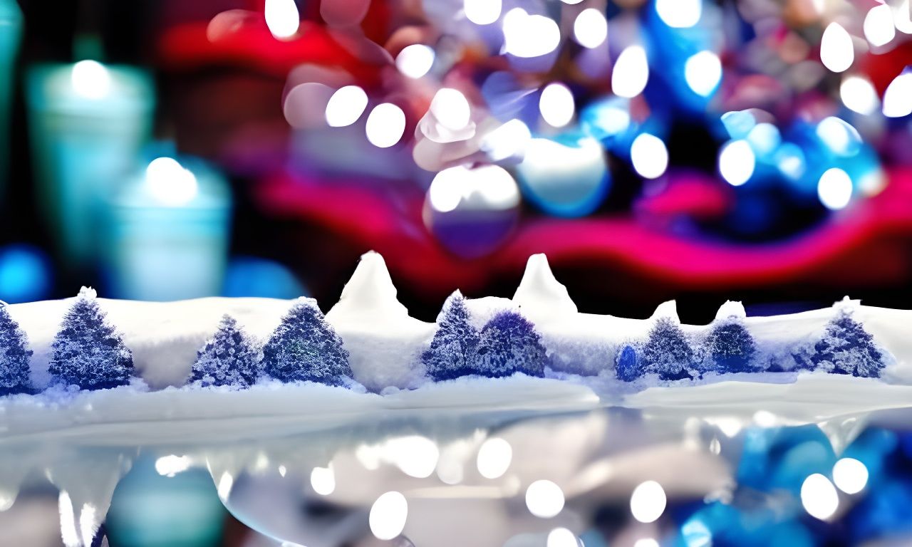 Snowflakes Fall in Winter Landscape