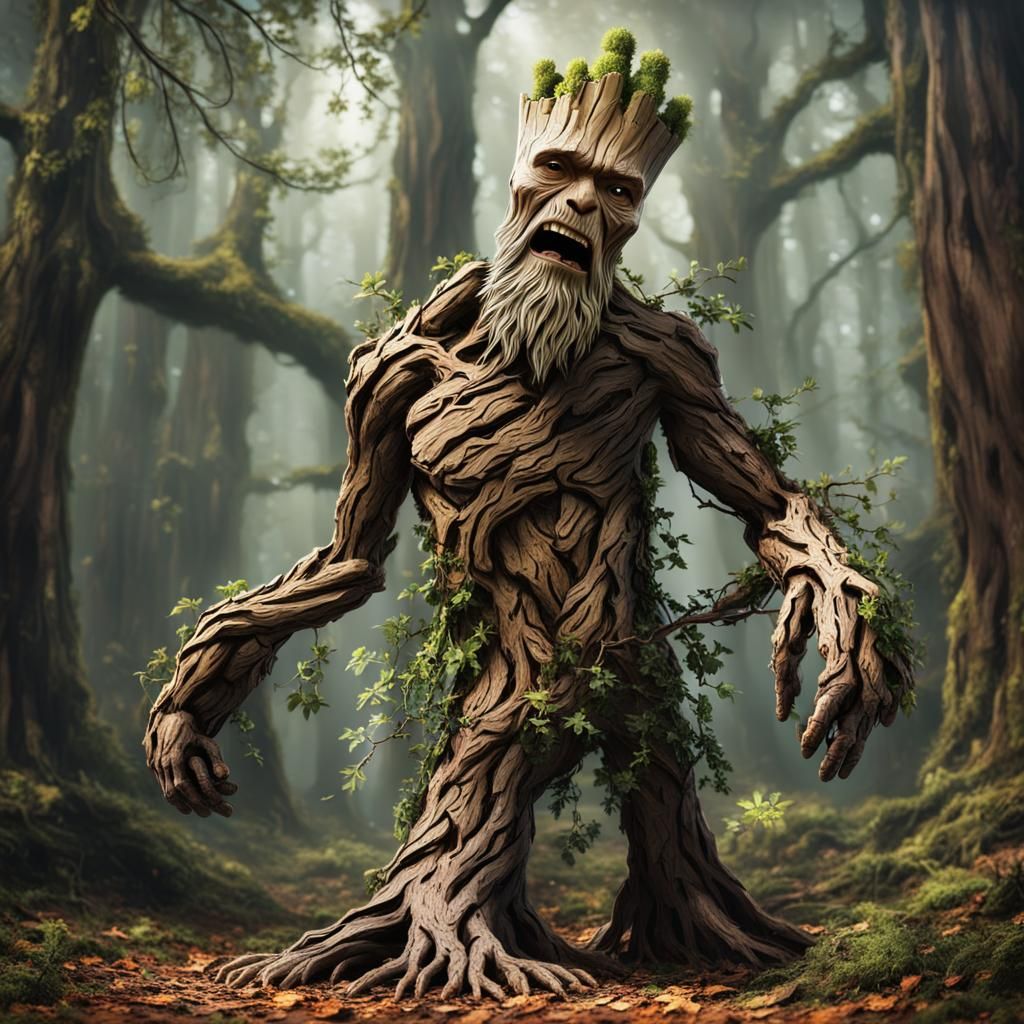 Ancient Forest Guardian Emerges from the Trees