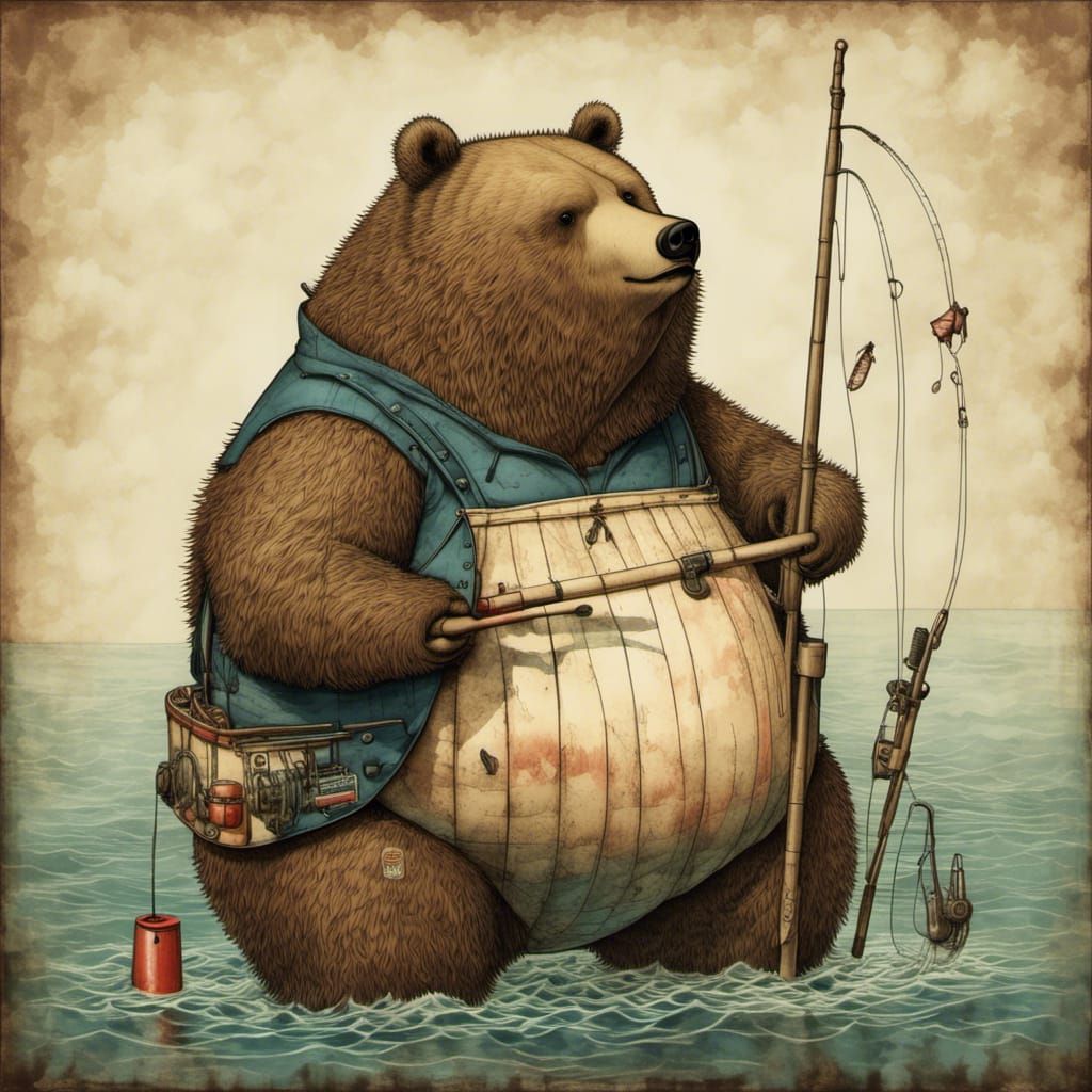 Furry Fisherman Bear Catches a Big One