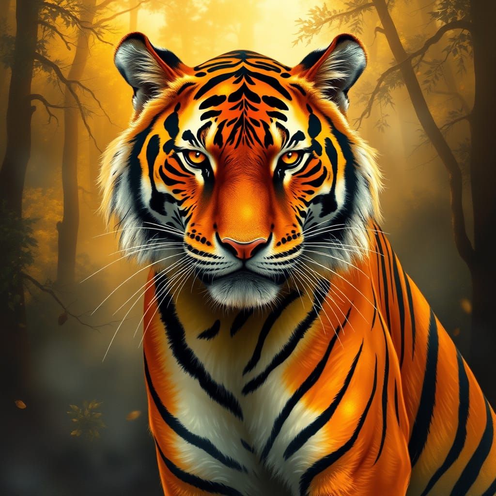 Majestic Bengal Tiger in Vibrant Wildlife Realism