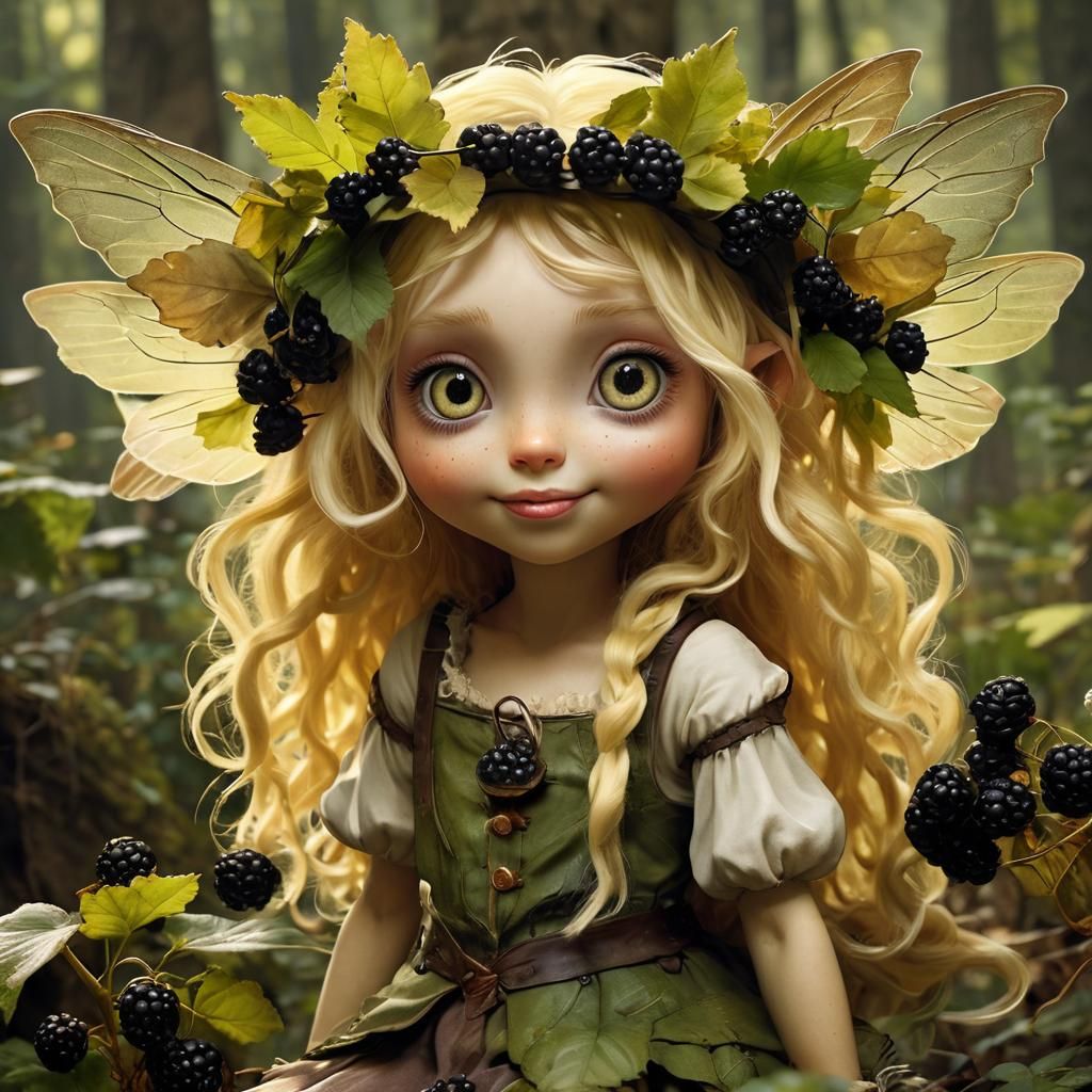 Whimsical Fairy in a Forest Landscape, Inspired by Baroque O...