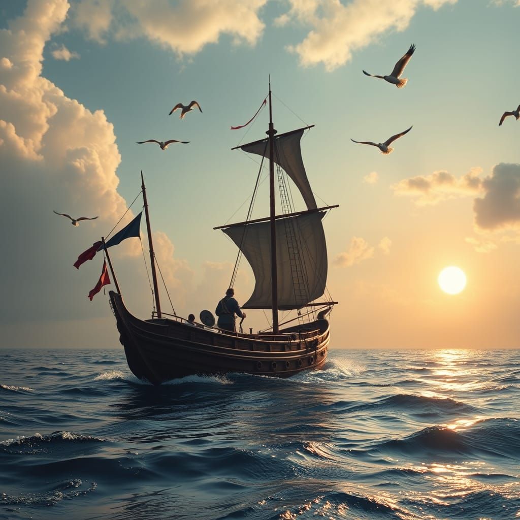 Ancient Pinisi Ship Battles Turbulent Javan Sea