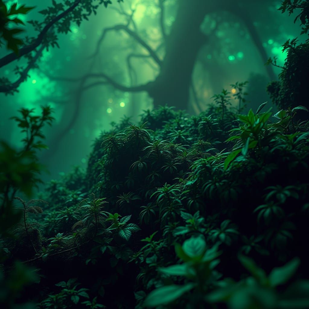 Hyperrealistic Green Scene in HDR Aesthetic