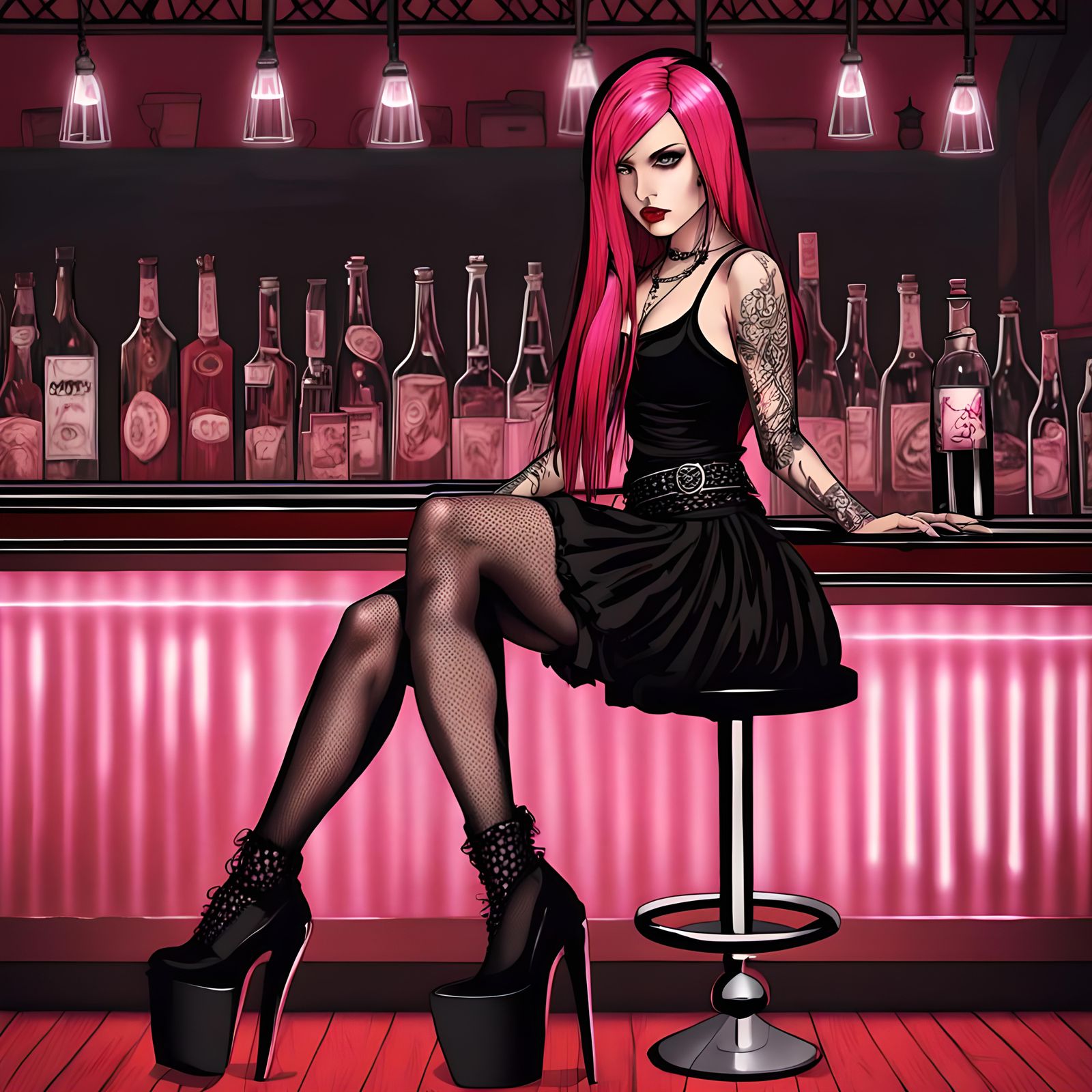 Goth Club Beauty Exudes Tough Appeal in Spotlight