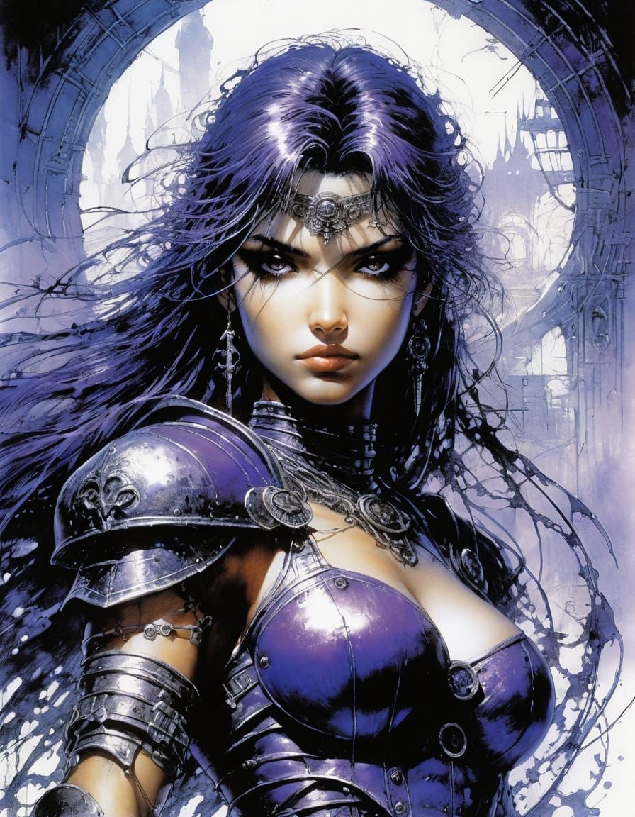 Violet Dreamscape in Mixed Artistic Styles