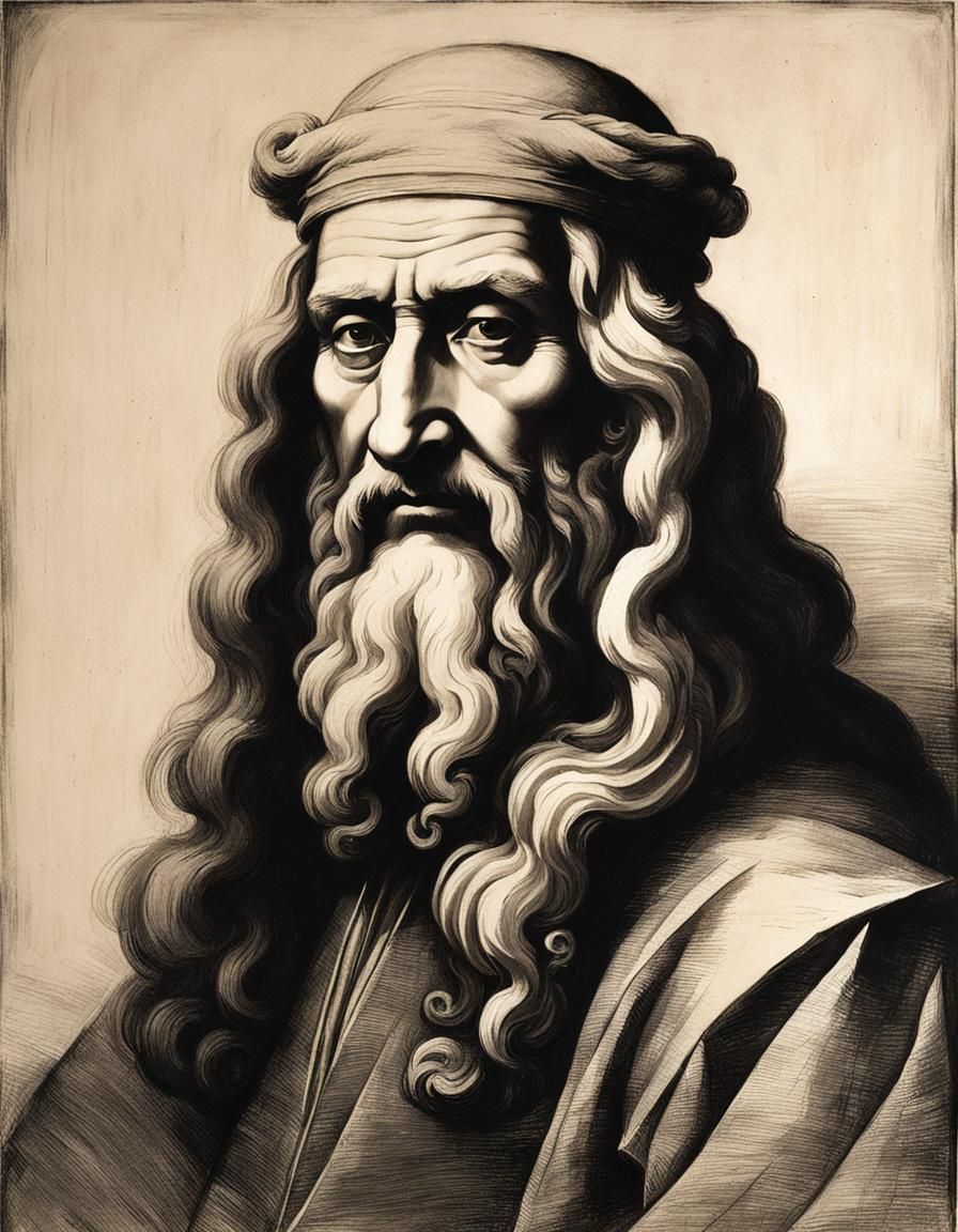 Renaissance Master in Muted Grayscale