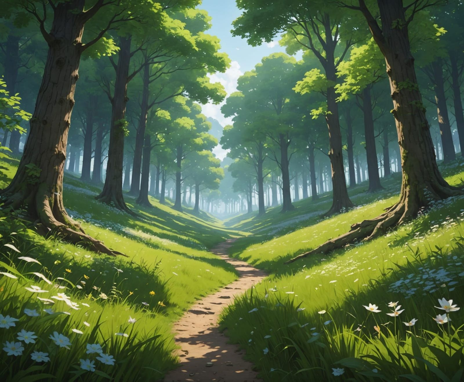 Peaceful forest meadow