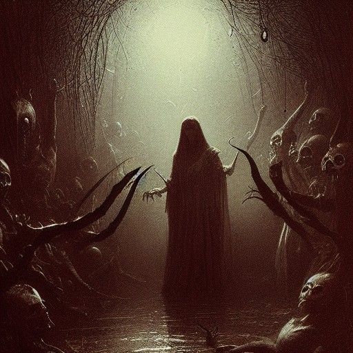 Dark Fantasy Art in a Horror Aesthetic