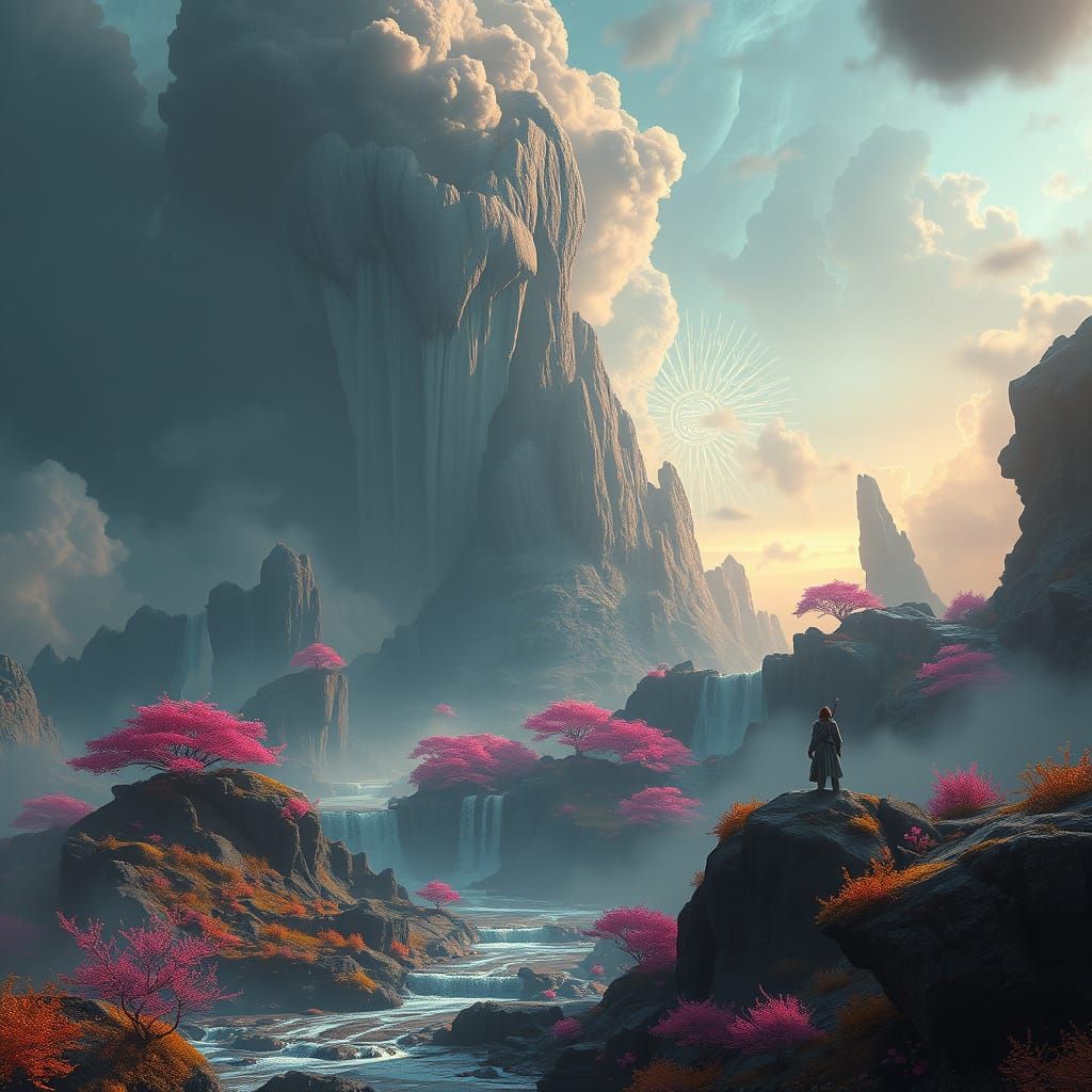 Dreamlike, Otherworldly Realm in Vibrant, Hyper-Realistic St...