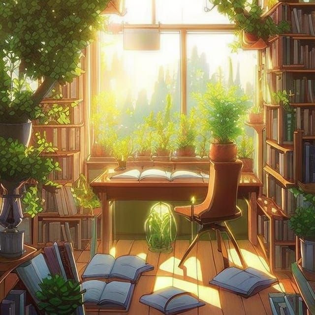 Vibrant Study Sanctuary in Anime-Inspired Splendor