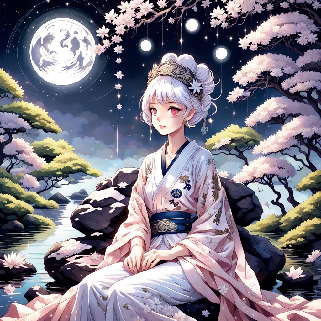 Cancer Zodiac Princess in Japanese Tea Garden