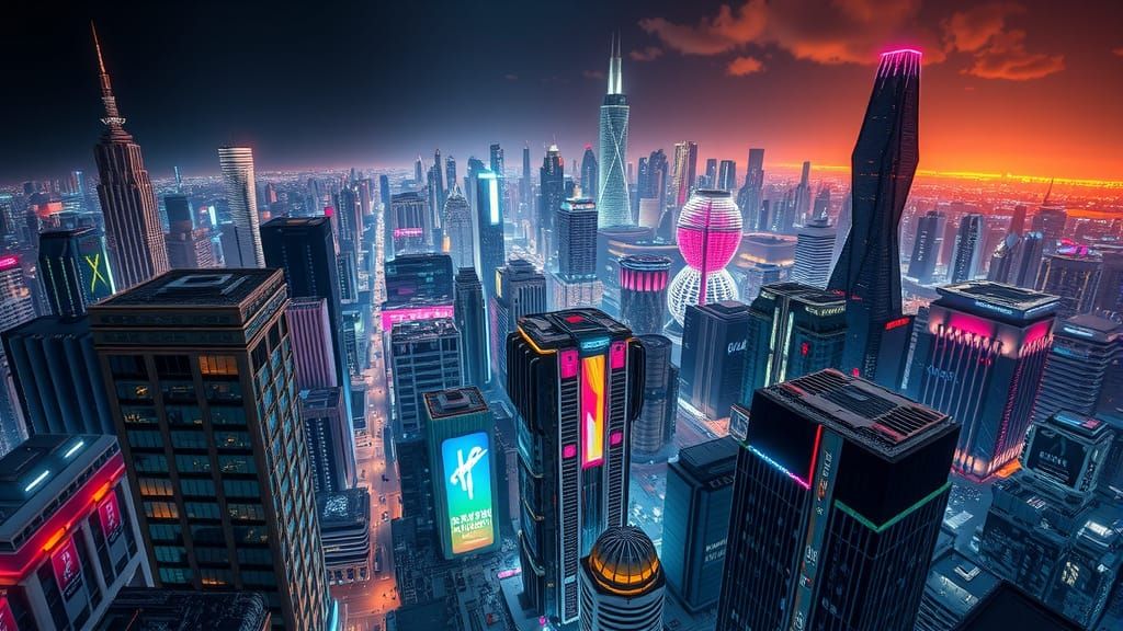 Cyberpunk Metropolis of Micro-Architecture