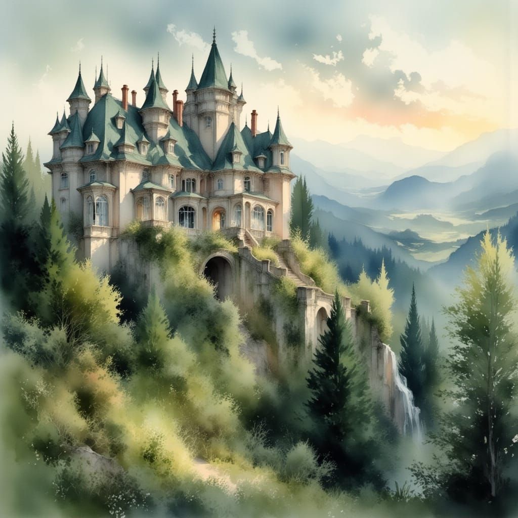 Majestic Castle Amidst Lush Landscape