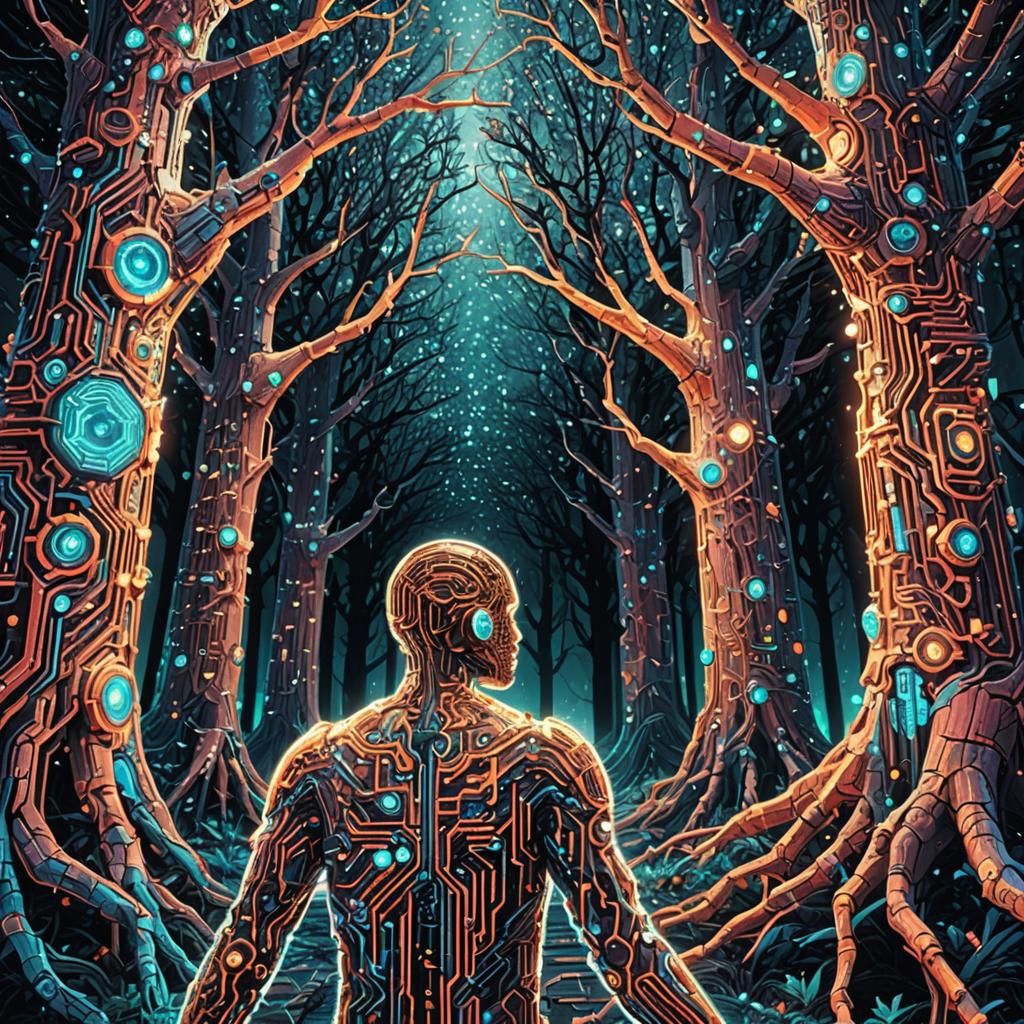 Cinematic Bioluminescent AI Made from Coding Fractures