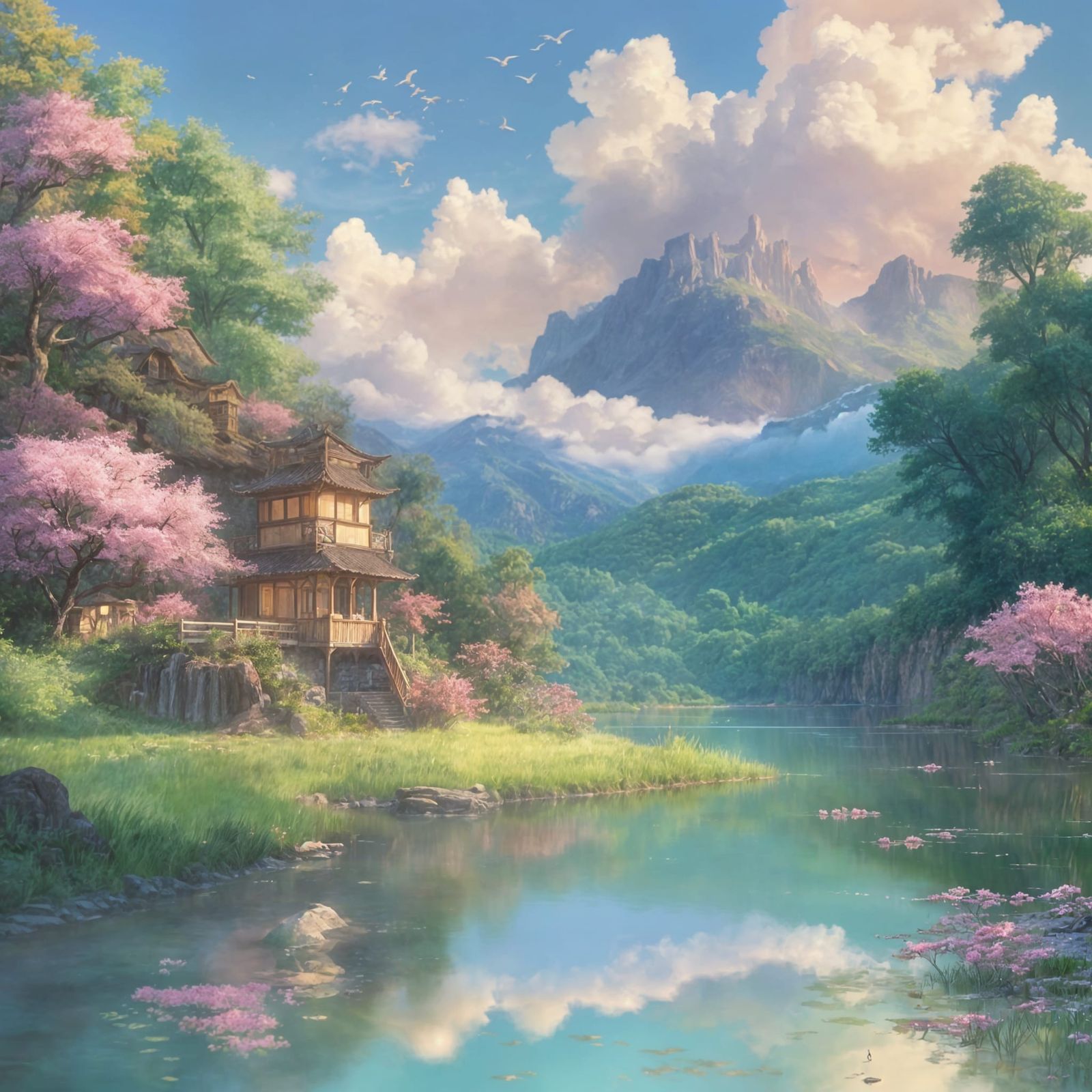 Mystical Valley of Forgotten Spirits in Dreamlike Setting