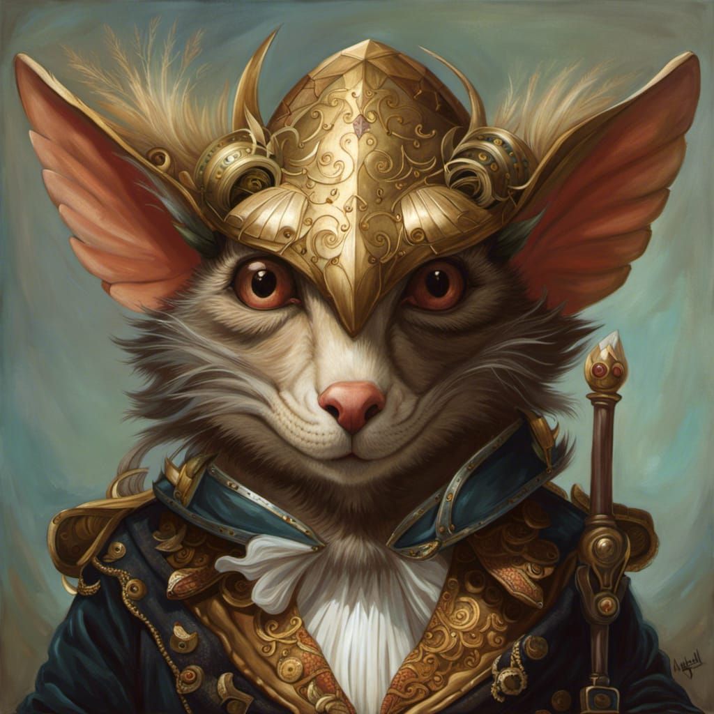 Fantasy Creature Portrait in Whimsical Style