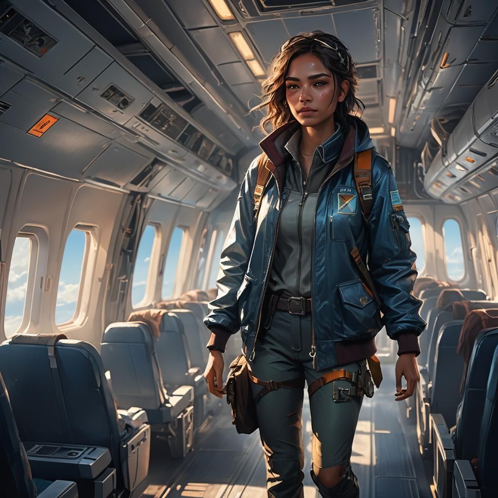 Karish Girl Soars on Airplane with Vibrant Markings