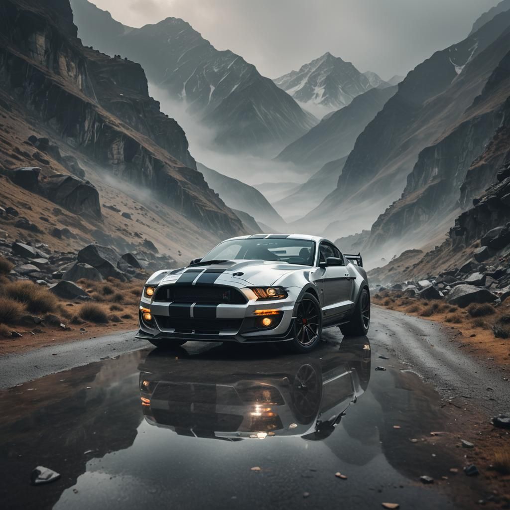 Sleek Sci-Fi Ford Shelby in Himalayan Landscape