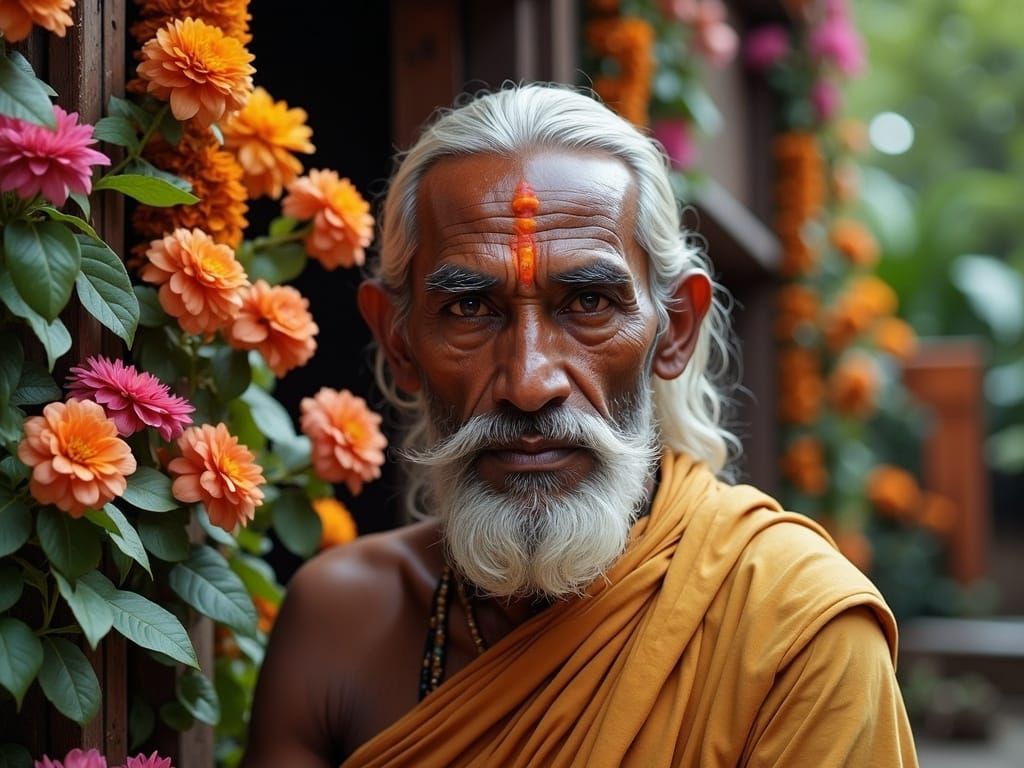 Surreal Indian Sadhu in Vintage French Setting