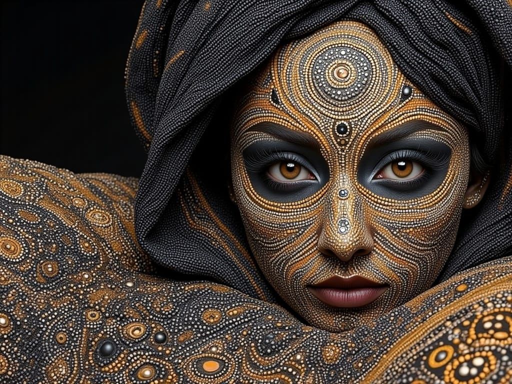 Hyperrealistic Japanese Goddess in Alien Landscape