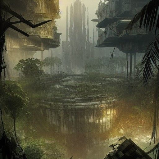 Forgotten Metropolis in Verdant Depths