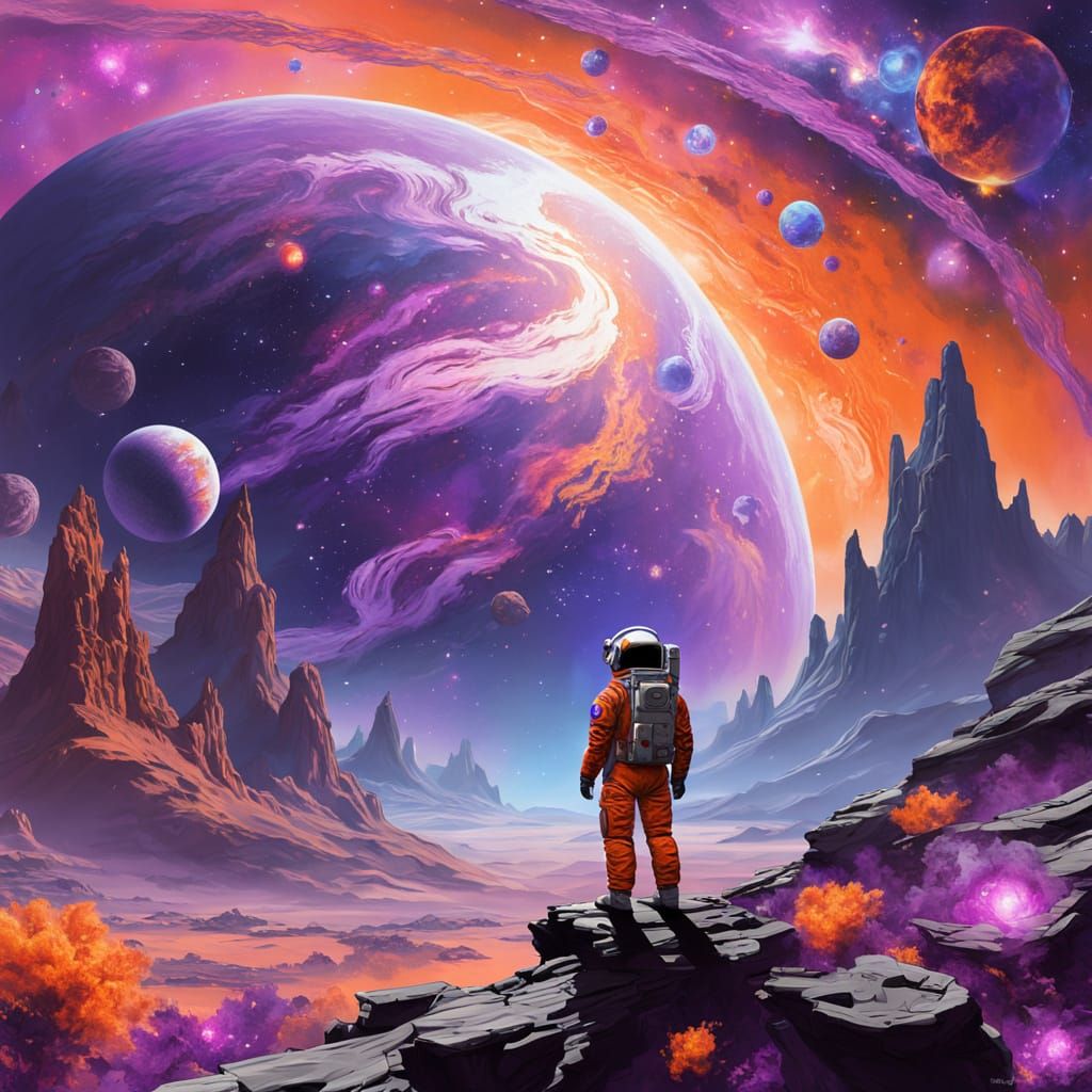 Astronaut Discovers Vibrant Nebula on Alien Planet