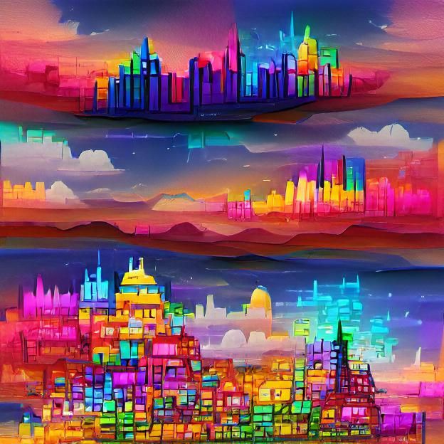 Vibrant Futuristic Cityscape at Night