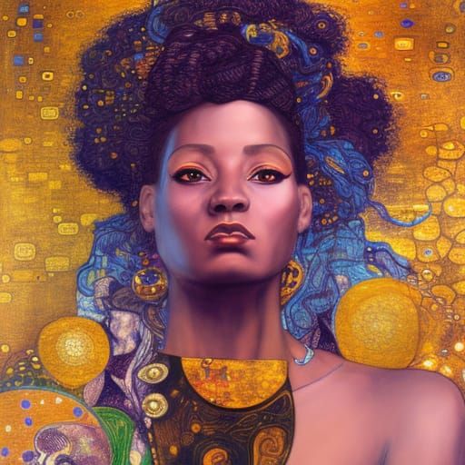 Princess Portrait in Gustav Klimt Style