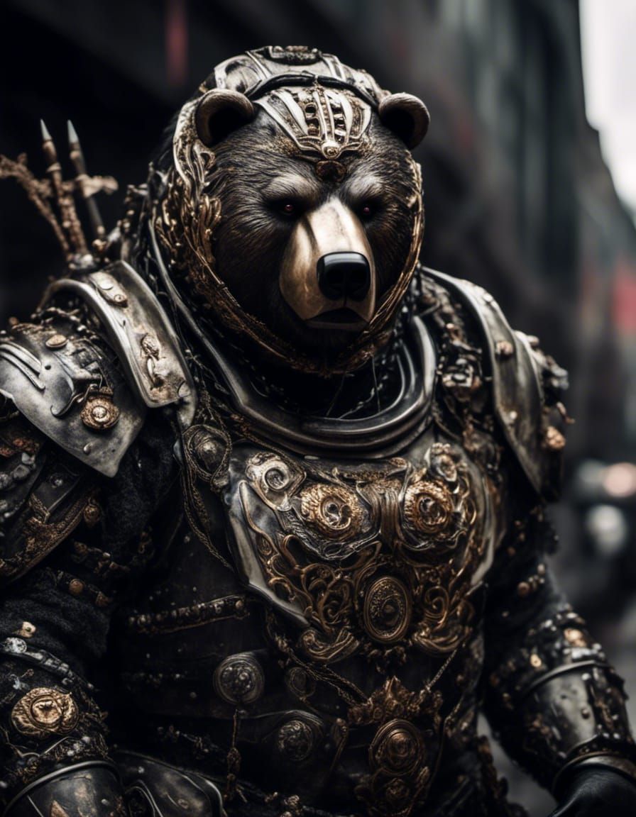 Macabre Bear Robot Horrorcore Portrait