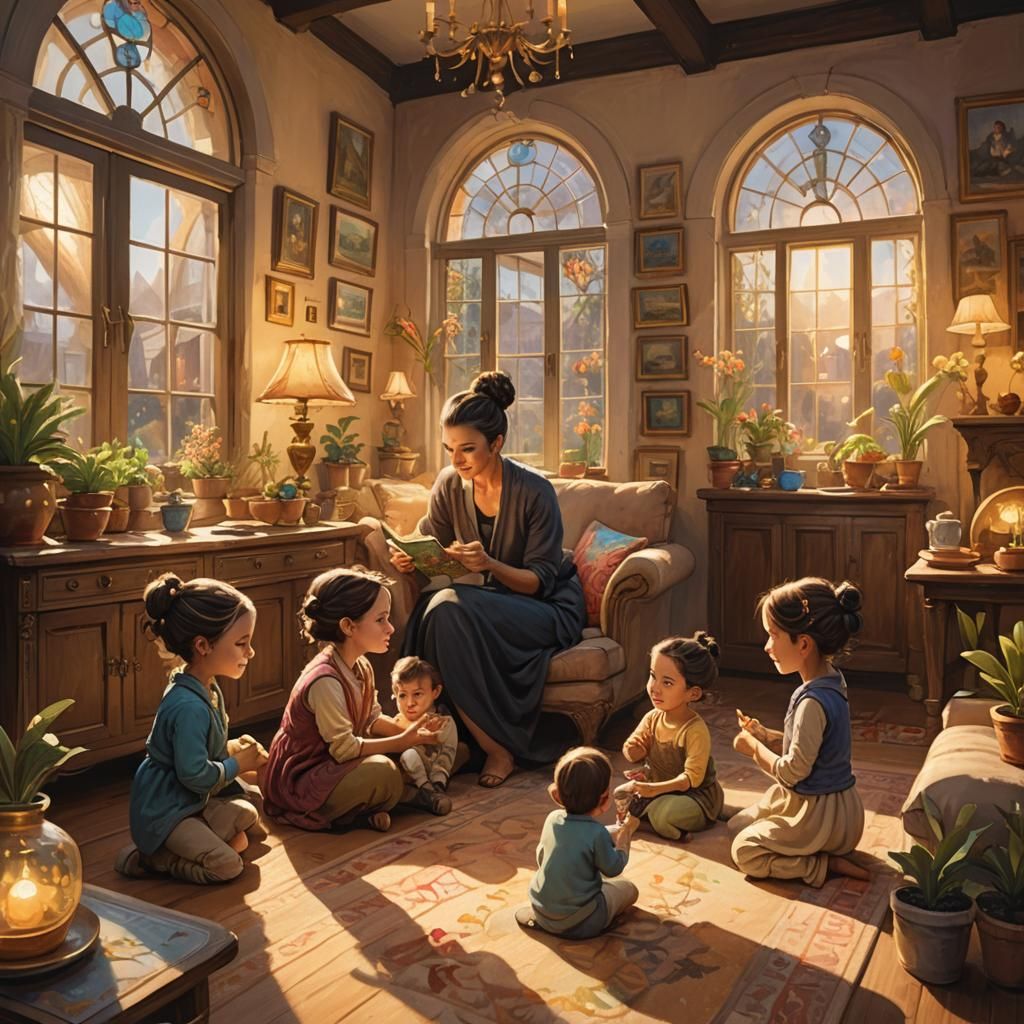 Warm Whimsy in a Daycare Fantasy Scene