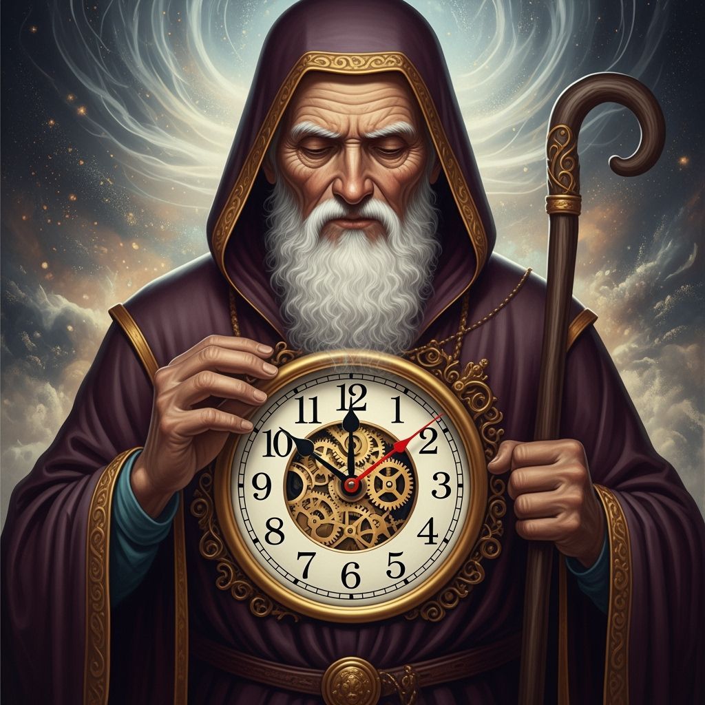 Personification of Time with Clock Chest in Neo-Baroque Styl...