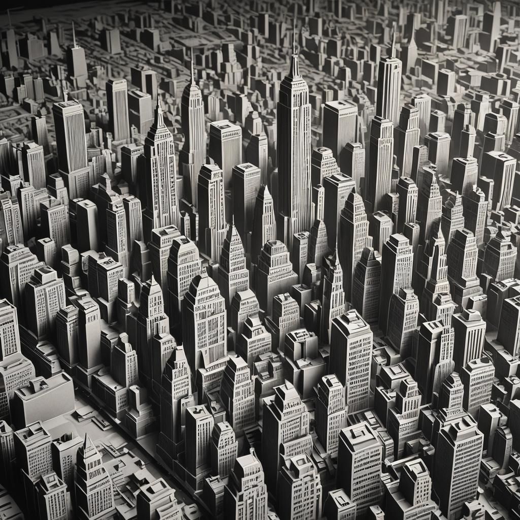 NYC Paper Cutout Cityscape in High Definition