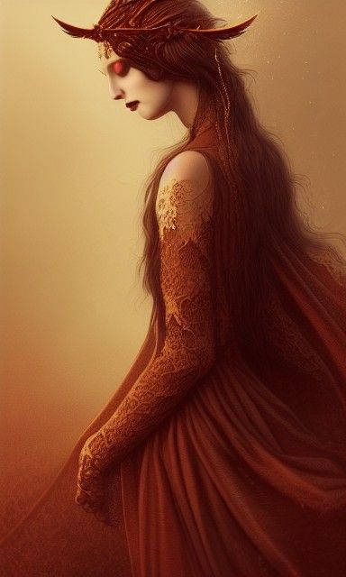 Gothic Romance Portrait in Digital Watercolor Style