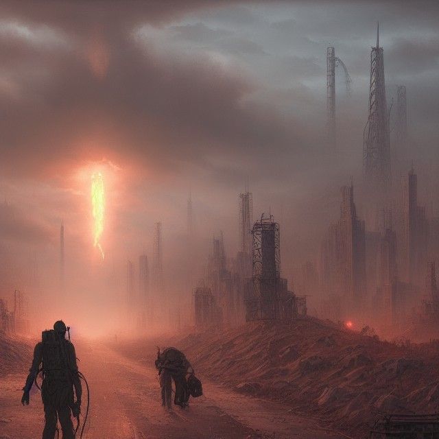 Abandoned Post-Apocalyptic Wasteland in Hyper-Realistic Deta...