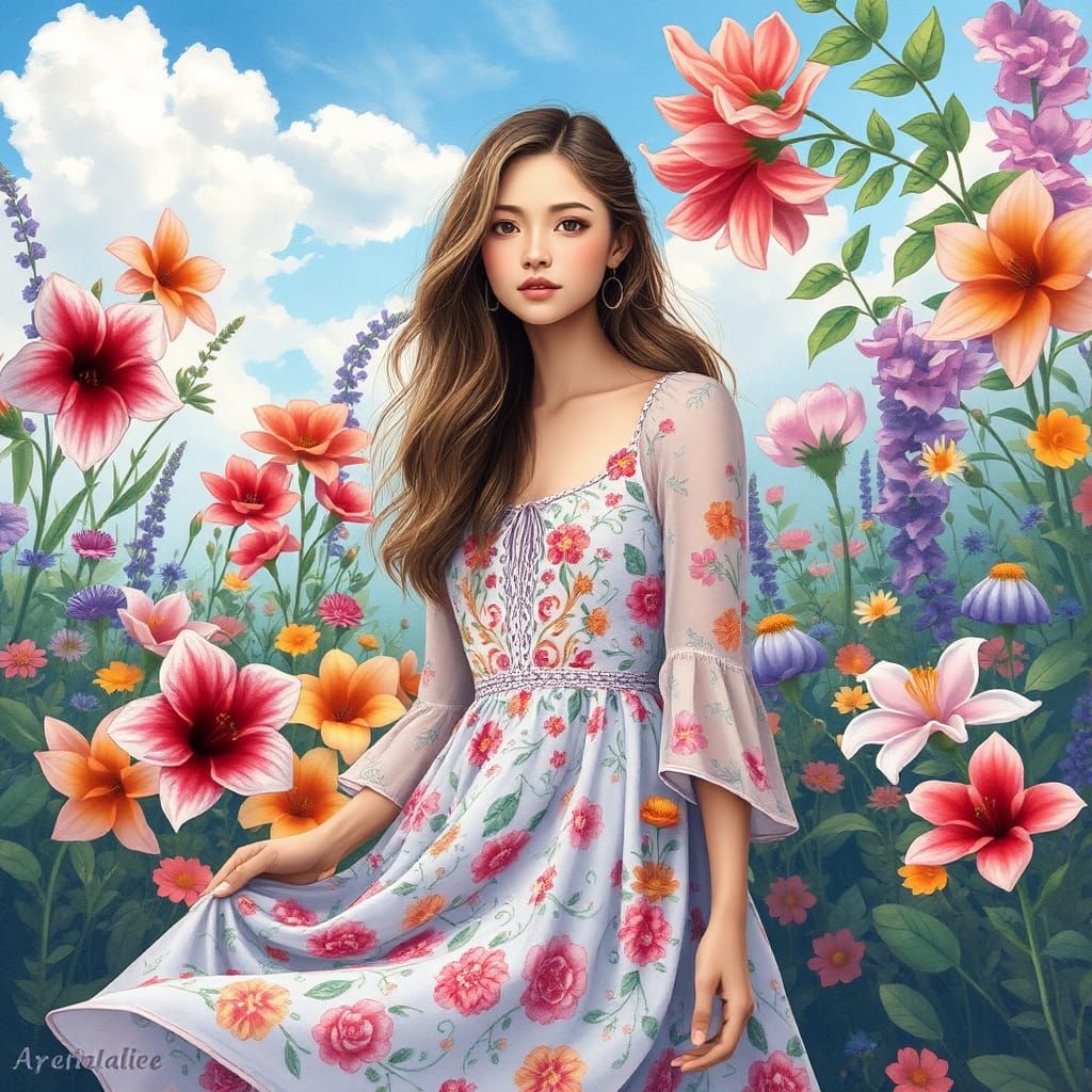 Whimsical Australian Native Bloom Haven in Watercolour Style