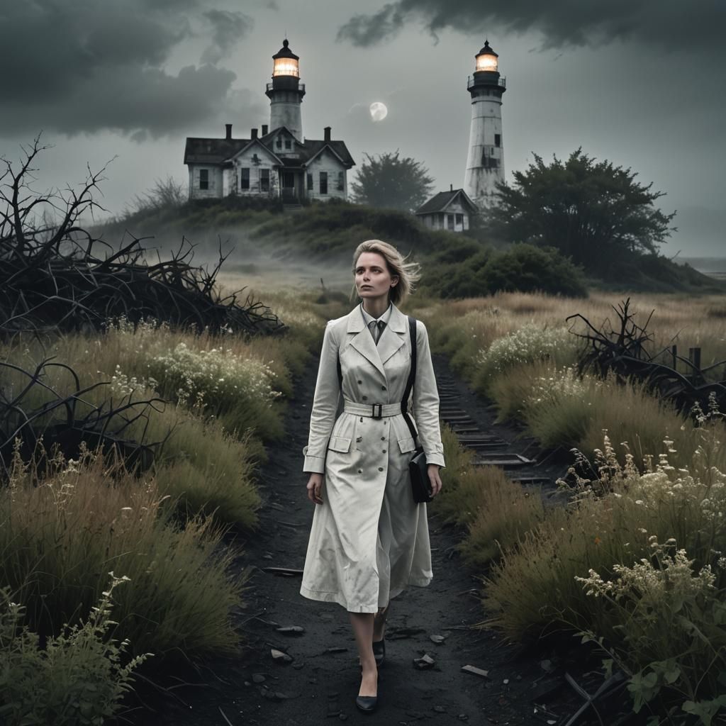 Desperate Lady Searches Lighthouse in Mysterious Black Lands...