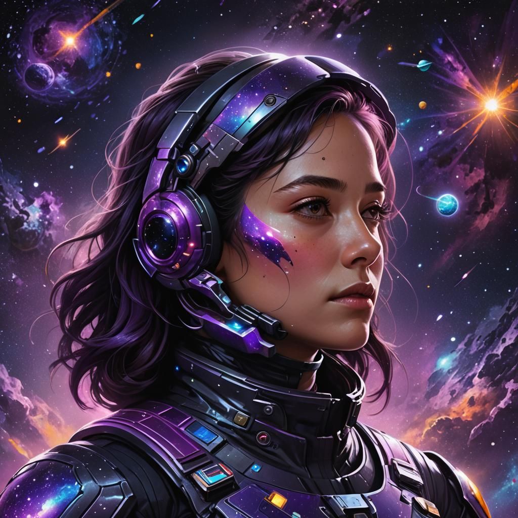 Determined Galactic Explorer in Vibrant Splendor