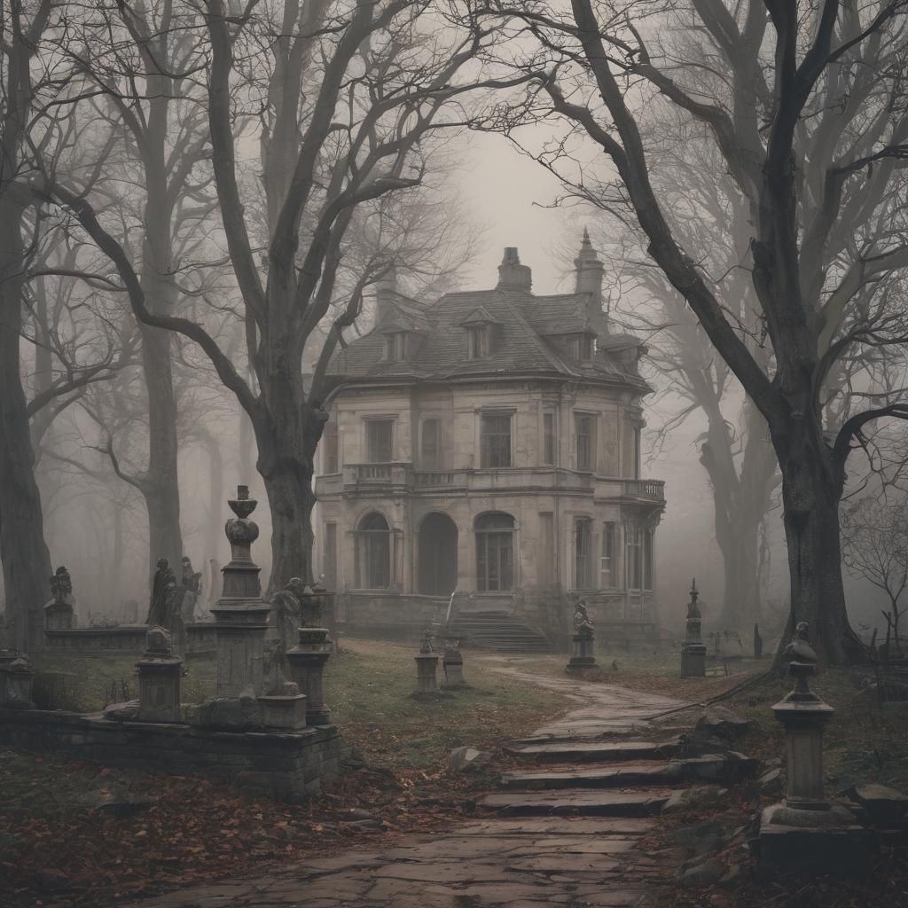 Abandoned Chateau in Gothic Fog